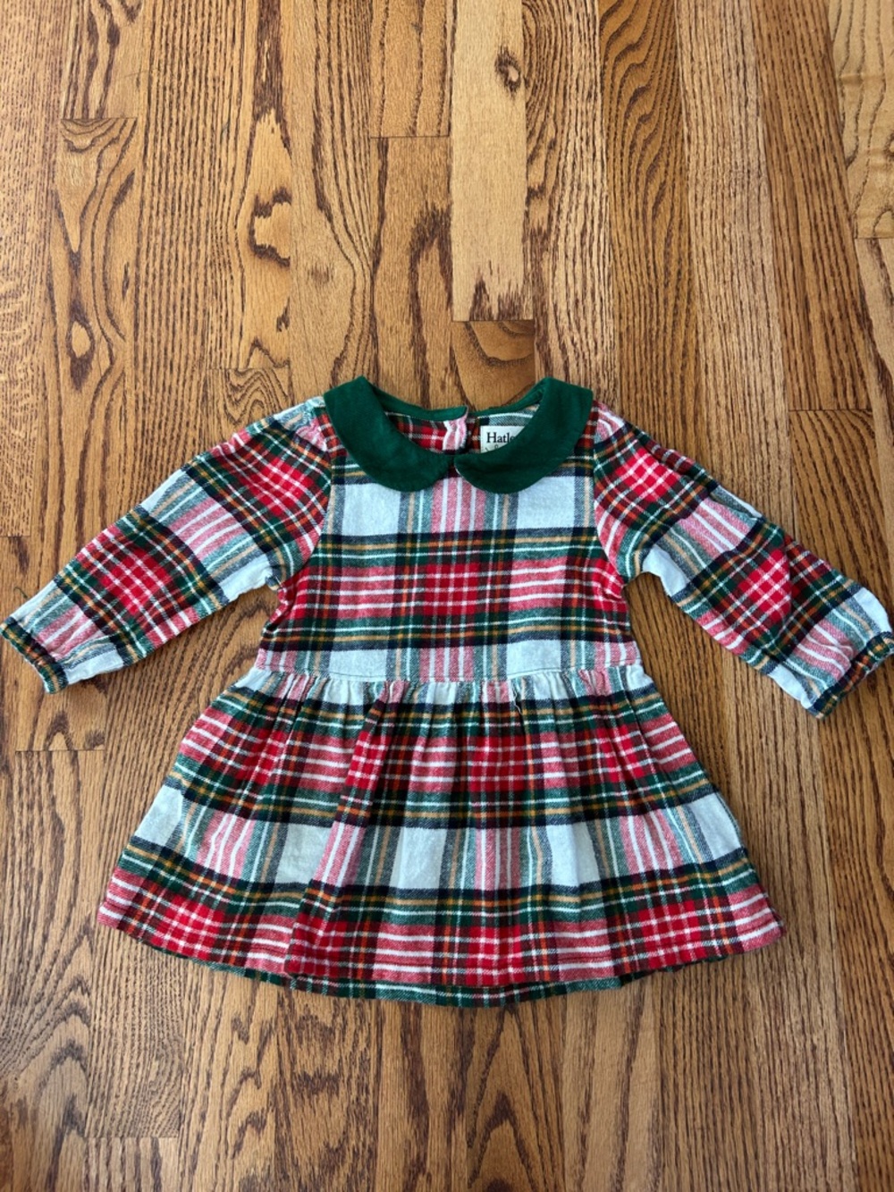 Hatley Baby Dress Red Plaid Holiday Christmas Peter Pan Collar 9-12 months